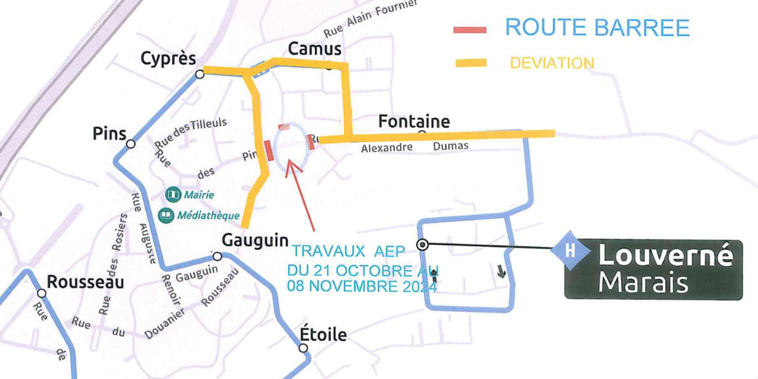 Travaux sur le réseau d’eau potable à Louverné du 21 octobre au 8 novembre 2024