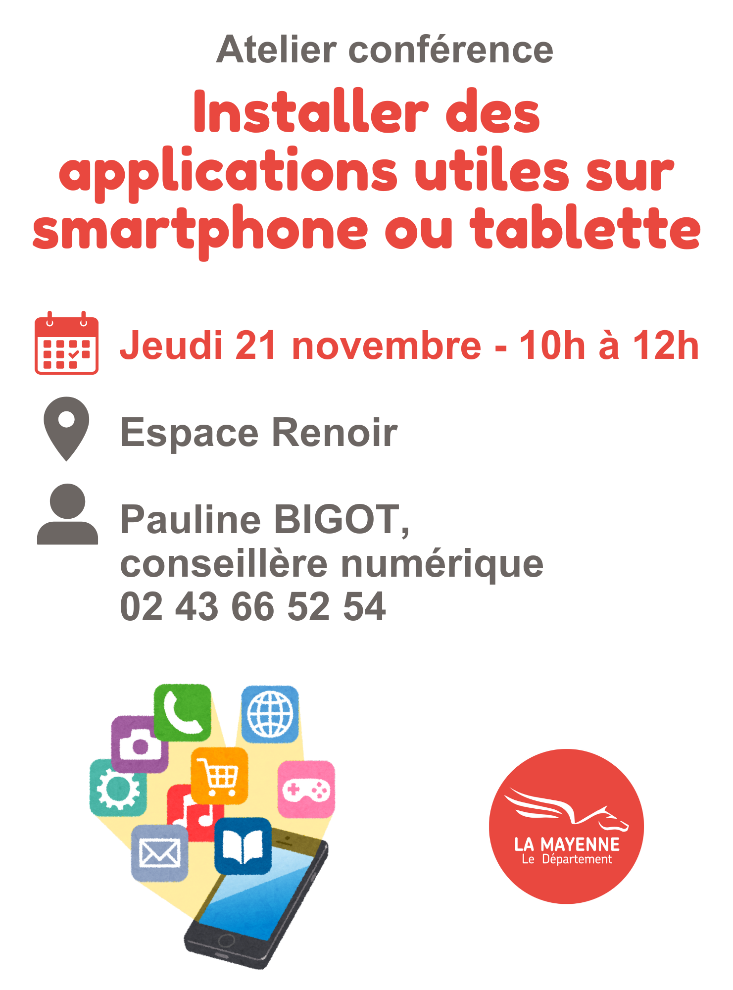 Atelier conférence : Installer des applications utiles sur smartphone ou tablette