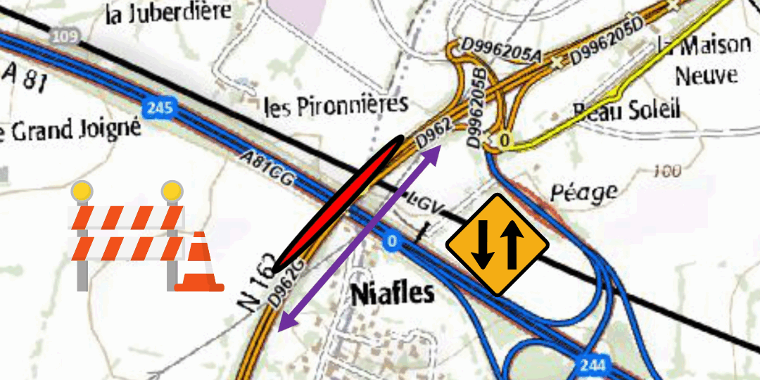 Travaux route départementale n°962 : impacts sur la circulation du 8 au 12 septembre 2025
