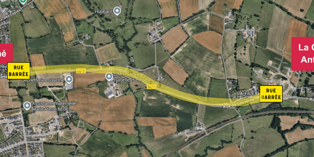 Travaux sur la RD 275 : route barrée entre Louverné et La Chapelle-Anthenaise