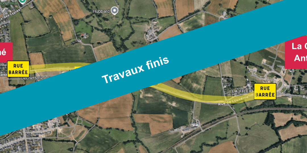 Travaux finis sur la RD 275 : entre Louverné et La Chapelle-Anthenaise