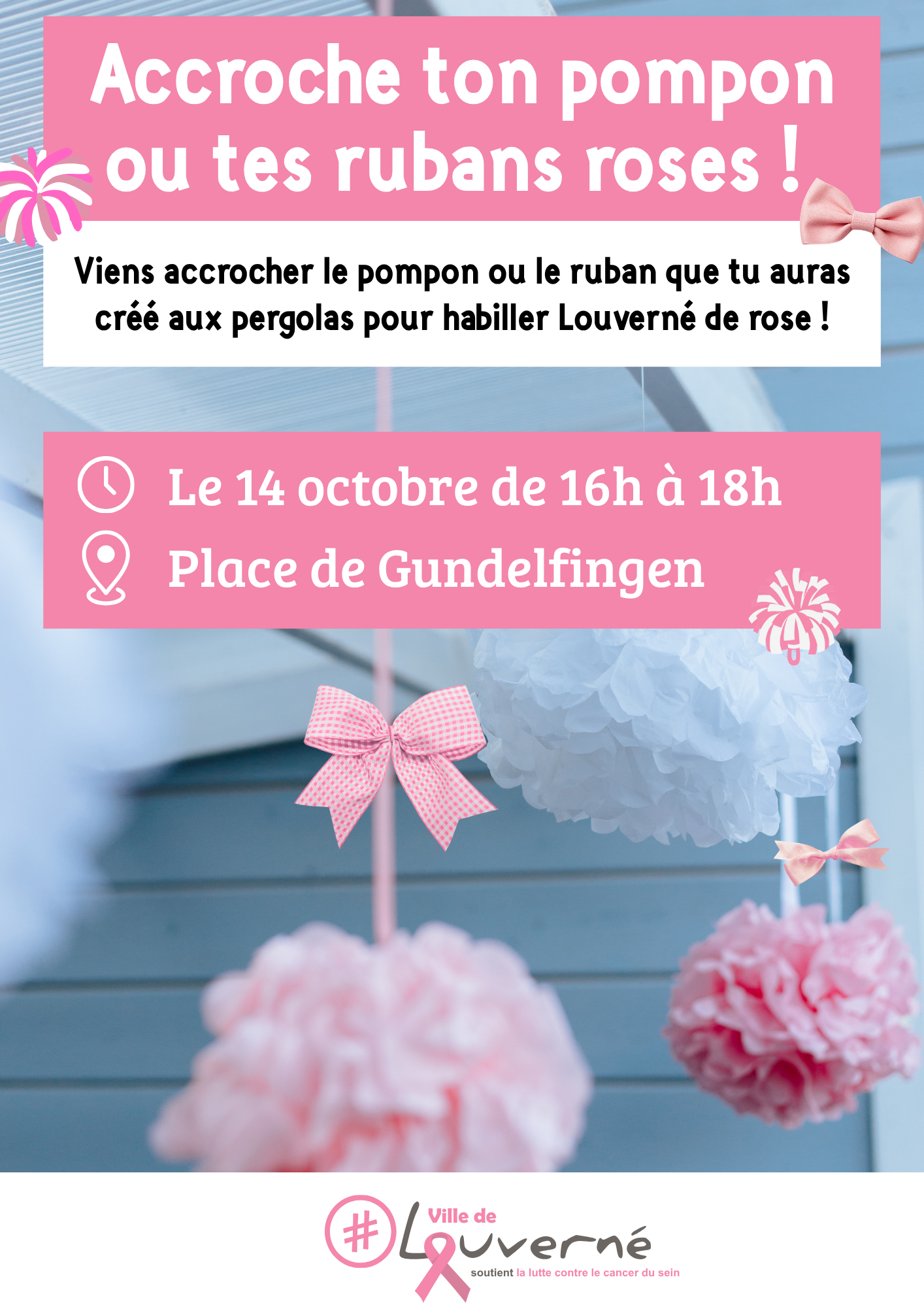 Accroche ton pompon ou tes rubans roses !